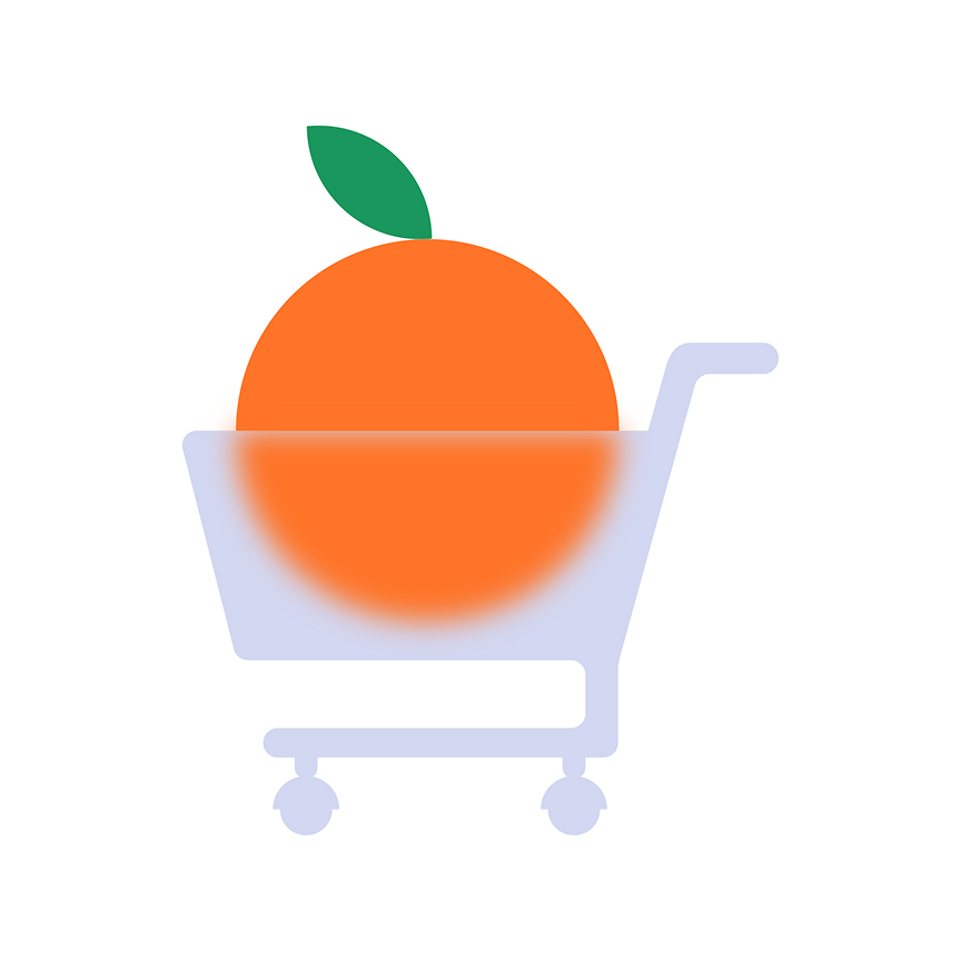 orange in shopping cart