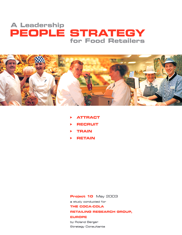 A Leadership People Strategy for Food Retailers report cover with chefs