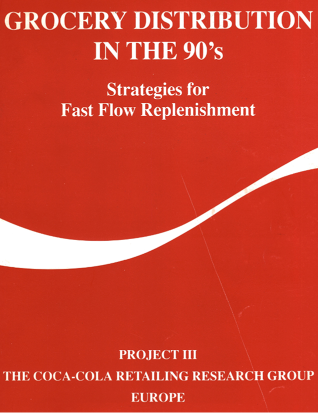 grocery distribution in the 90s strategies for fast flow replenishment report cover red with coca-cola logo