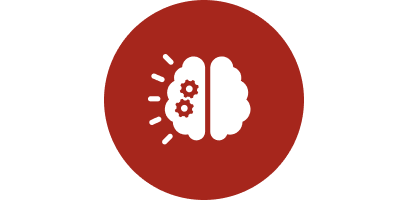 Brain with gears icon